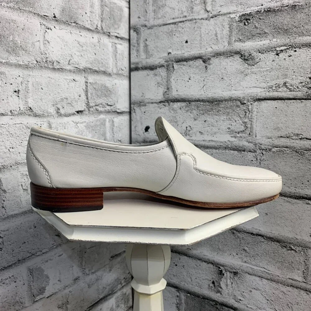 Bally Siesta Caribe White Leather Flat Loafers - Picture 3 of 13